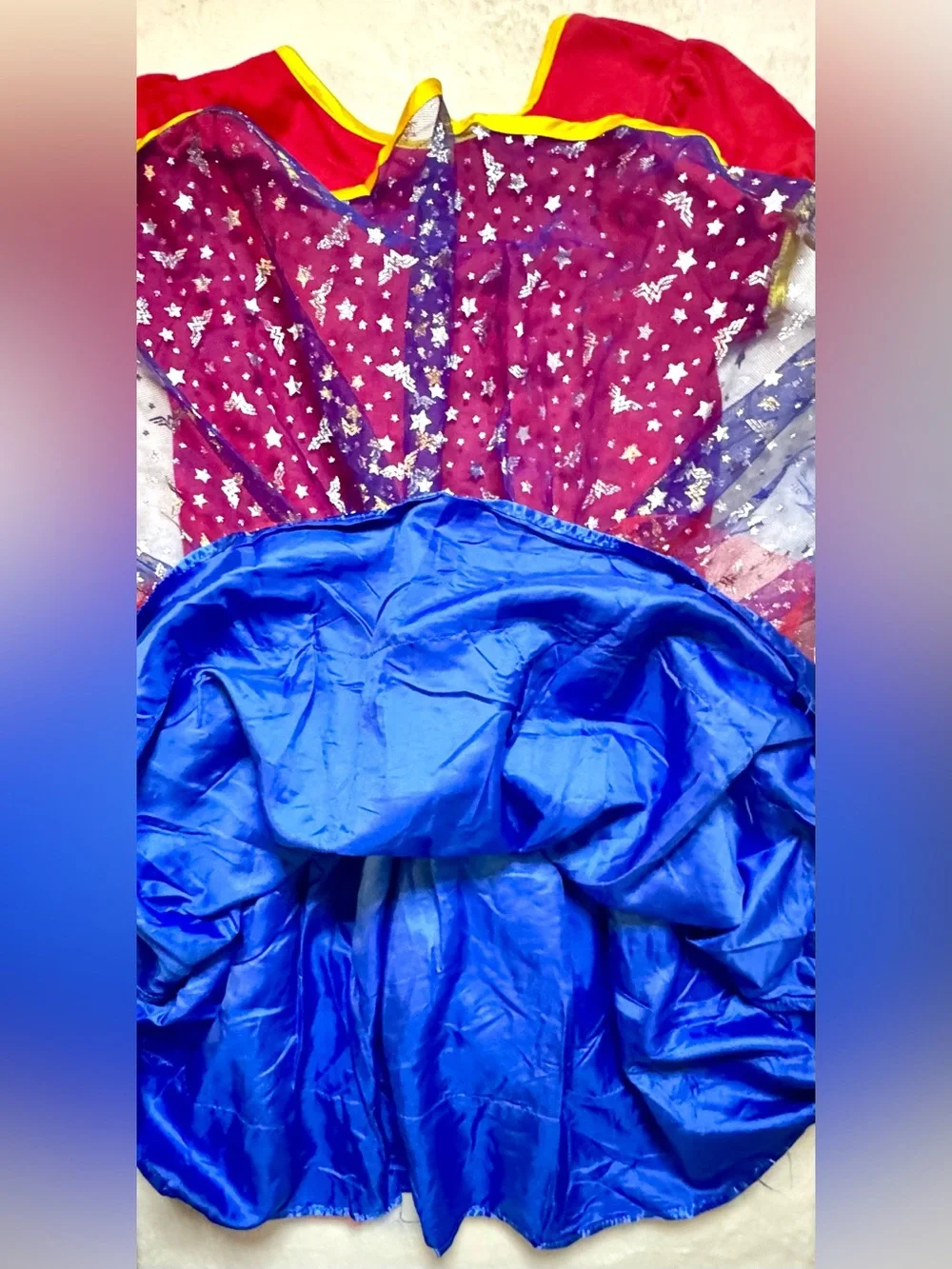 DC Girls Wonder Woman Dress Costume with Gold Accents size 10-12